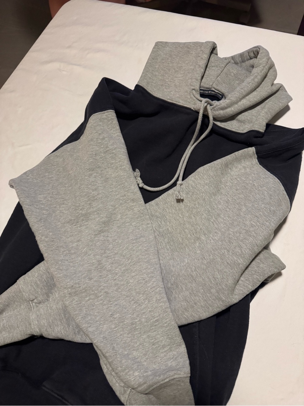 Brandy Melville Two-toned navy blue grey hoodie pullover